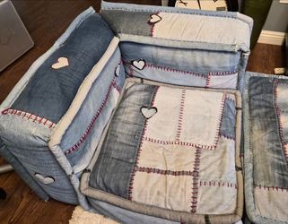 Pottery Barn Teen Denim Couch Set – 5 Pieces