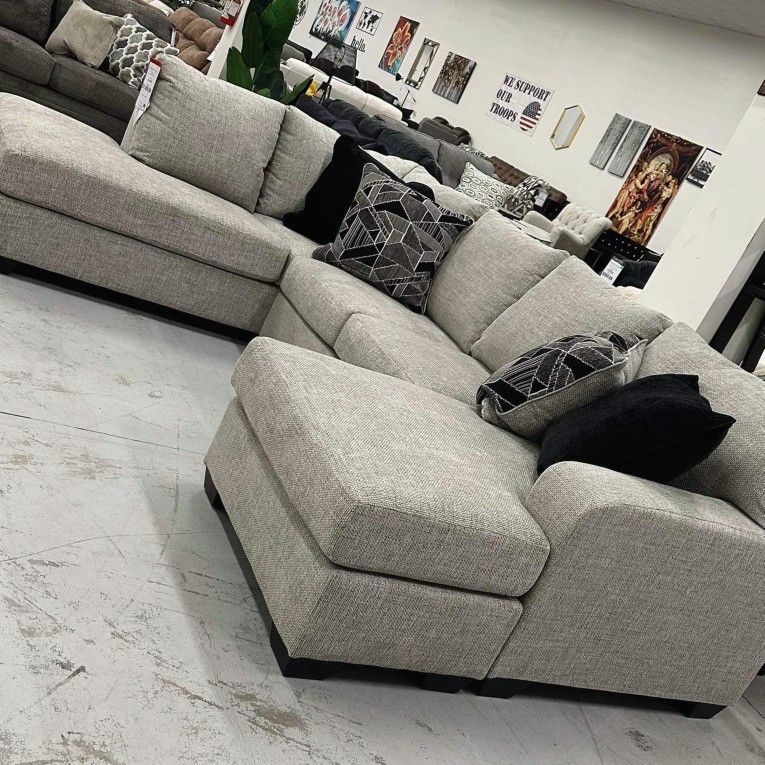 Brand New 💥 Megginson U Shape Sofa Light Gray👉Shop Now and Pay Later