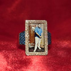 10k Yellow Gold Diamond Picture Ring 0.49 ctw