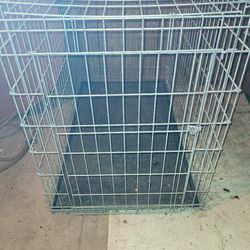 47" Metal Wire Dog Cage Pet Silver Crate Kennel
