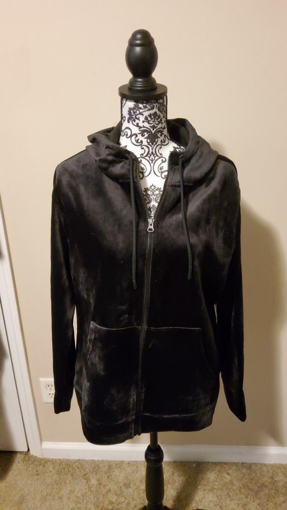 Time and Tru Velour Hoodie Jacket Size X-Large