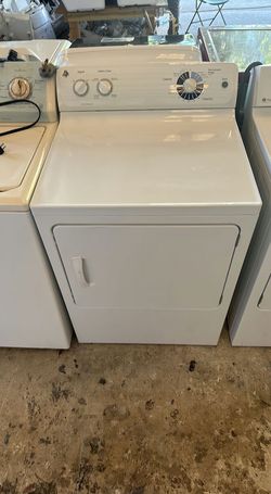 GE White Dryer LargeCapacity QuietDry FrontLoad