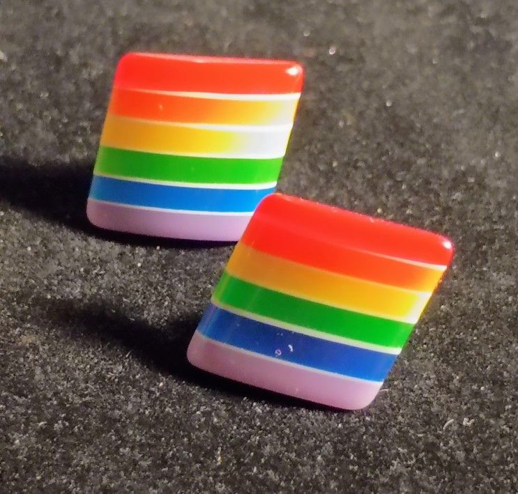 Rainbow Resin Earrings