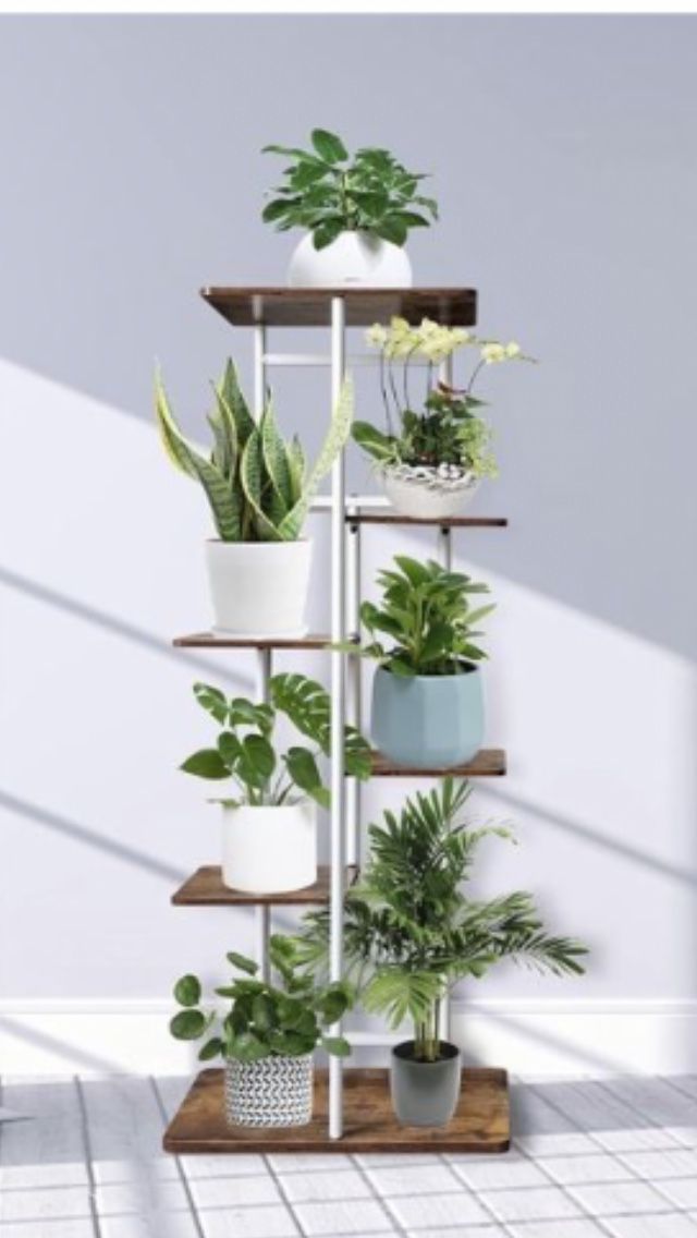 Plant Stand with Grow Lights Multiple Flower Planter Pot Holder Shelf Rack Display for Patio Garden Corner Balcony Living Room