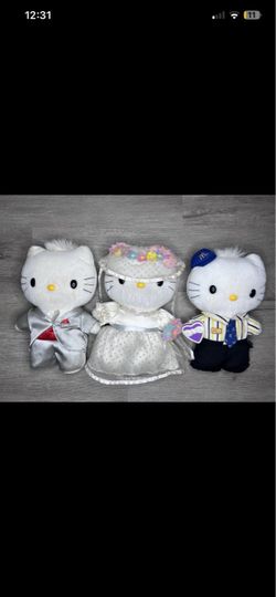 Sanrio 2000 McDonald's Hello Kitty & Dear Daniel Bride & Groom 9” Plushie Set