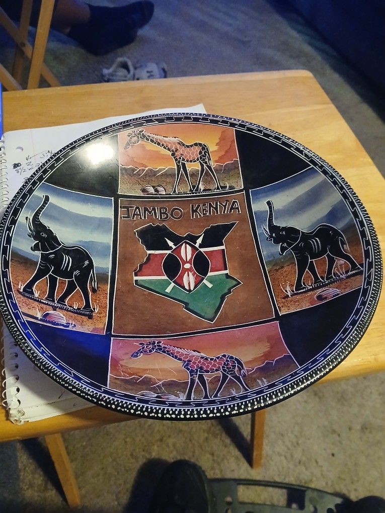 African Soapstone Plate Or Tray 6 Inches Across From Kayna