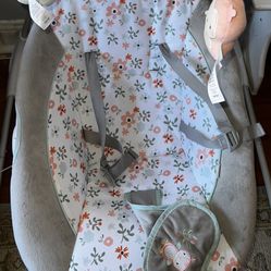Ingenuity InLighten 5-Speed Baby Swing - Swivel Infant Seat, 5 Point Safety Harness, Nature Sounds, Lights - Nally Owl