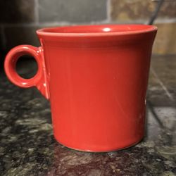 Vintage Fiestaware Coffee Mug O Ring Handle Fiesta Ware Scarlet Red Homer Laughlin
