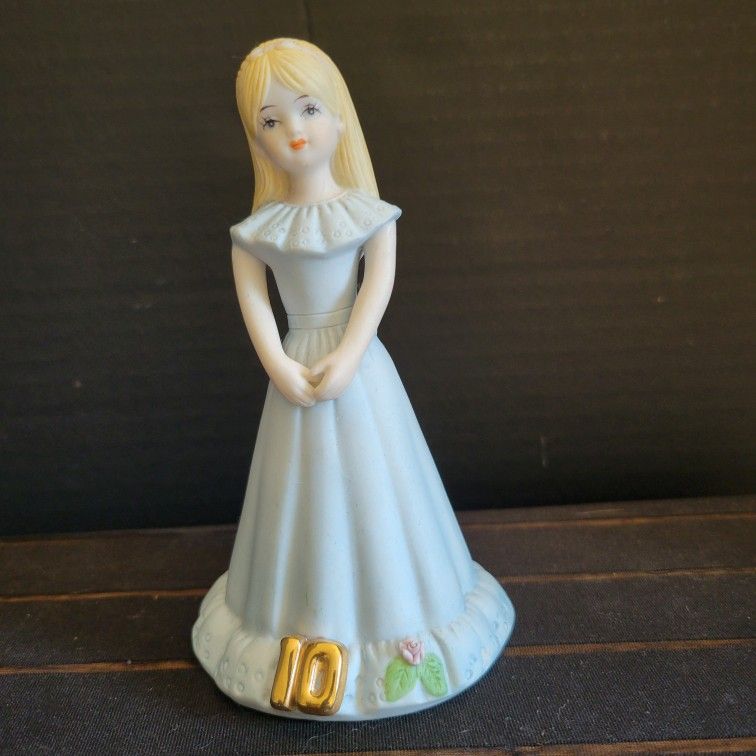 Vintage 1981 Enesco Growing Up Girls 5” Birthday 10 Blonde