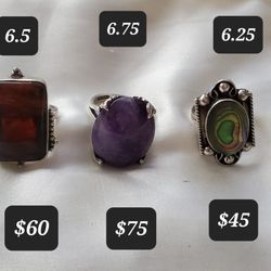 925 Rings With Stones - 6.25-6.75