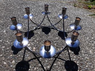 Danish mid century modern candelabra silver