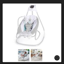 Ingenuity 2-in-1 SimpleComfort Lightweight Compact 6-Speed Multi-Direction Baby Swing & Rocker, Vibrations & Nature Sounds