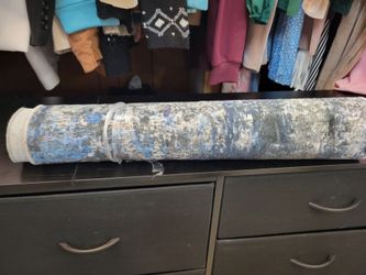 2x6 runner - Blue Gray Abstract Pattern