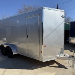 2026 New Alcom Xpress XLT 7x16 TA Aluminum Screwless Enclosed Trailer | 6'10" Interior | 4-Year Nationwide Warranty | 1000 (Silver)