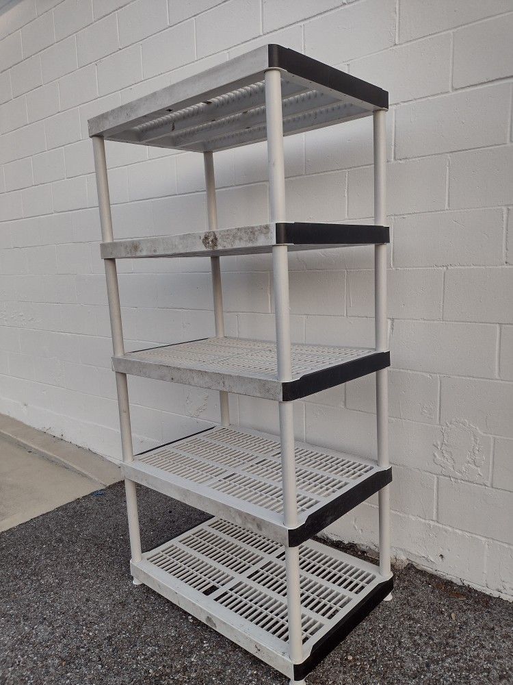 5 TIER 6 FOOT PLASTIC STORAGE SHELF