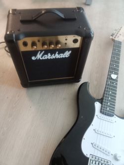 Electric guitar black and white