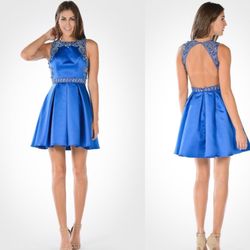 New With Tags Size 4 Royal Blue Short Formal Dress & Homecoming Dress $55