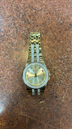 Bulova phantom gold crystal watch