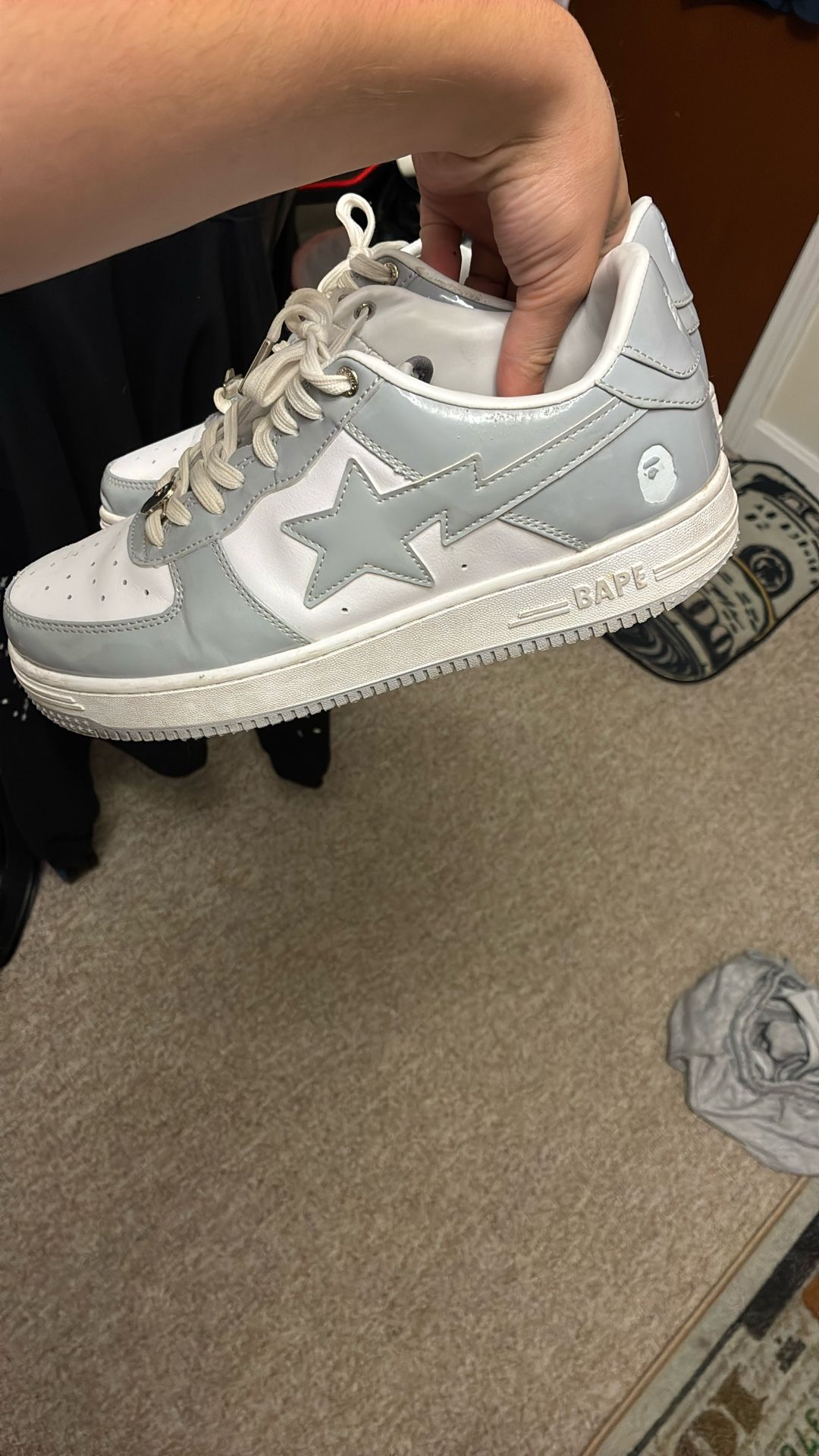 White Grey Bapestas Size 11 Real With Box
