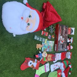 huge lot of christmas stuff train, grinch and more