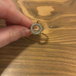 Sparkling Halo Pandora Ring, Sterling Silver, Size Roughly 6-7