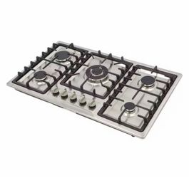 34 in 5-Burner Gas Cooktop Stainless Steel, Natural Gas Hob With Flame Failure Protection & Electronic Ignition, 5 Independent Knob Controls, NG Gas S