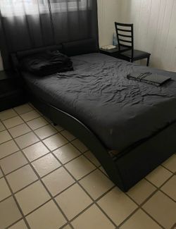 ONLY UNTIL SUNDAY- FULL BEDROOM SET - Queen Size Bed + Mattress + 2 Nightstands (matching set)