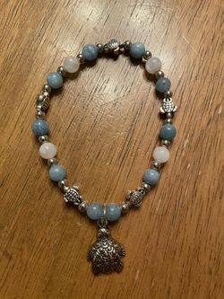 Blue Crystal Sea Turtle Bracelet 