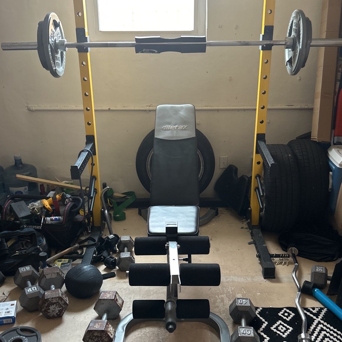 Squat Rack,  bench And Wight Set