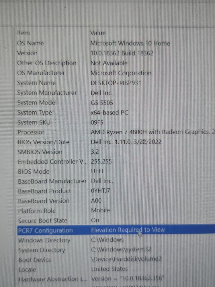 Dell G5s Model 5505