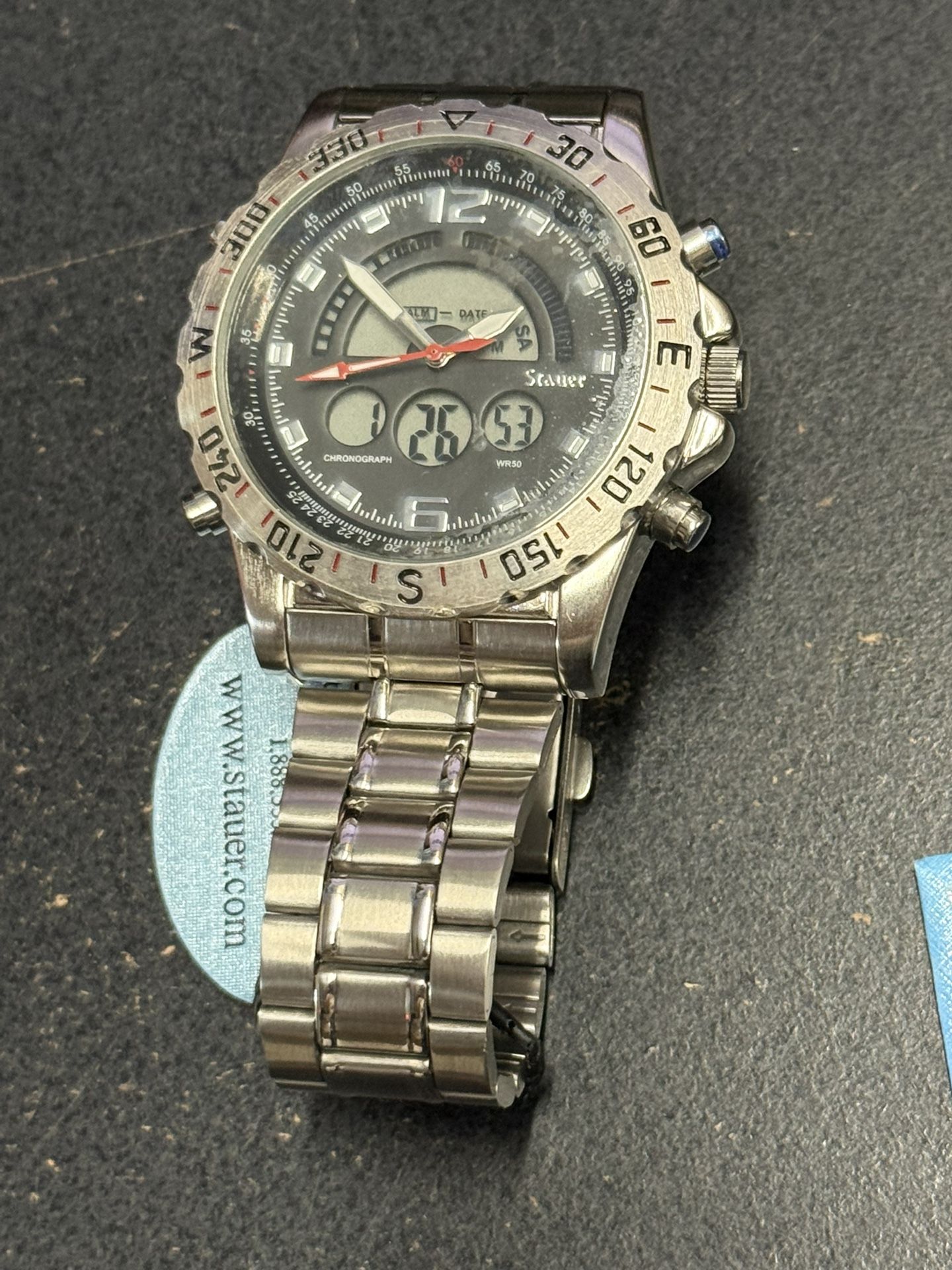 New Men’s Stauer Chronograph Hybrid Wristwatch