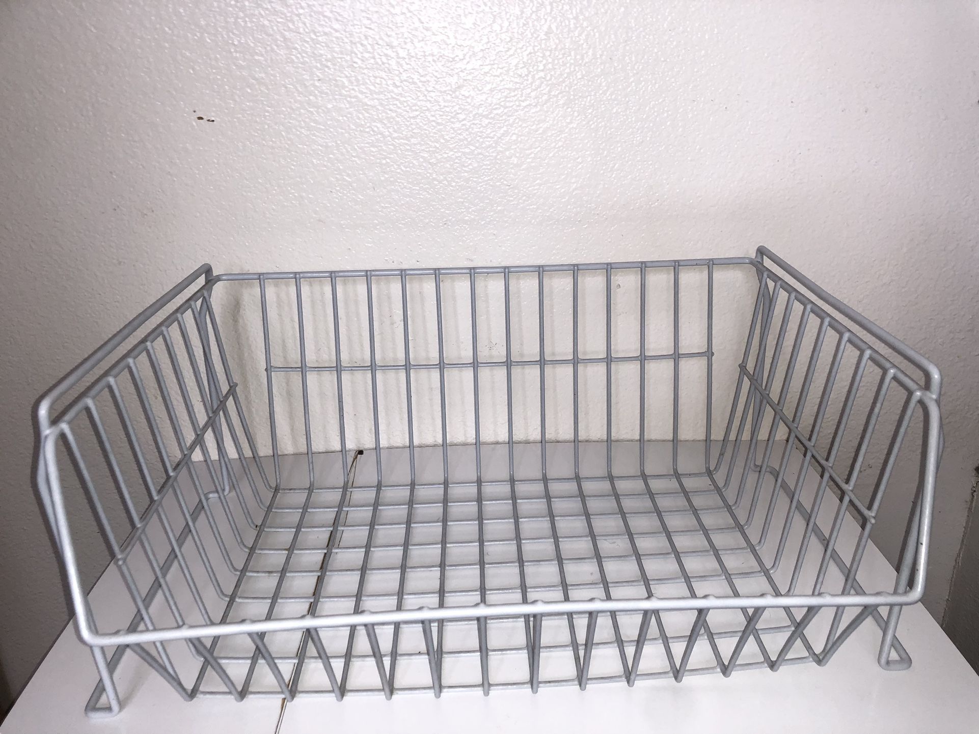 Wire Basket Shelf, White, 18 W X 8 1/2 H X 12 1/2 D