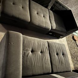2 Piece Sectional With Convertible Sleeper And Storage