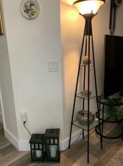 Home Decoration Floor Lamp comes with glass shelves( ask for price)