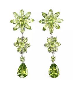925 sterling silver peridot earrings