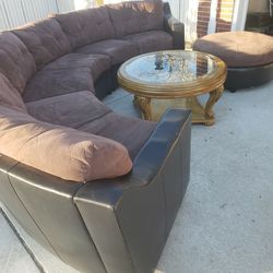 Curved Sofa Brown Color