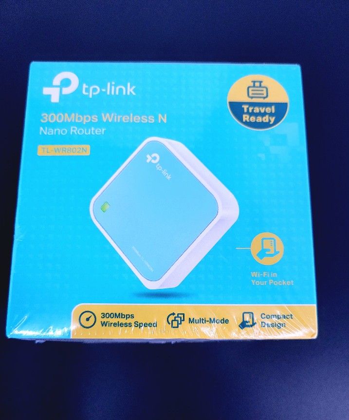 TP-Link N300 Wireless Portable Nano Travel Router TL-WR802N WiFi Bridge New Box