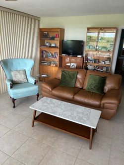 Brown Leather Sofa