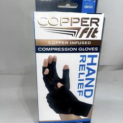 Copper Fit Copper Infused Compression Gloves Hand Relief Unisex Size: L/XL