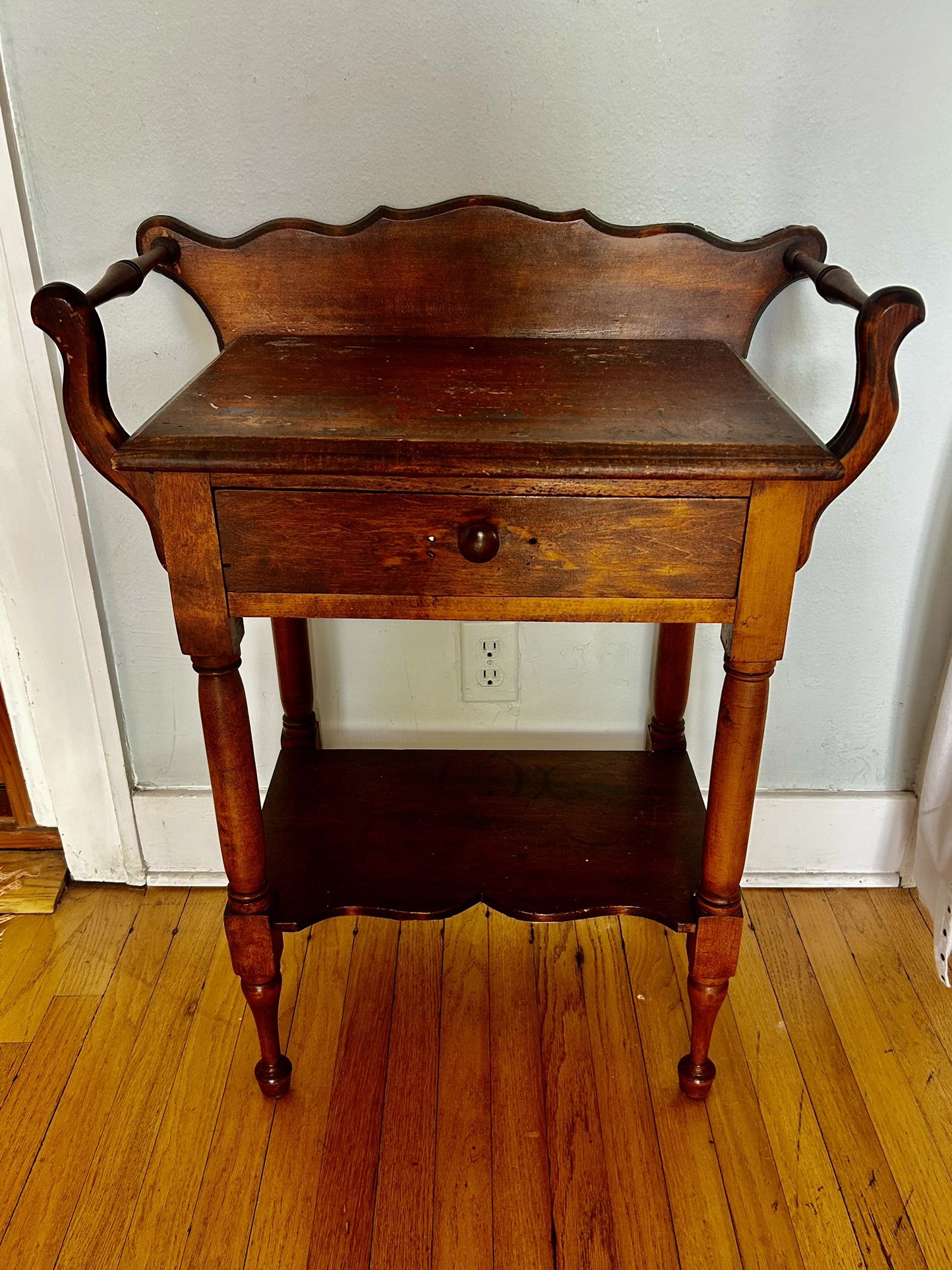 Unique Antique Wood Side Table