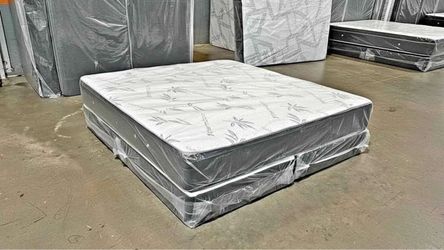 NEW KING SIZE 12inch BAMBOO MATTRESS AND BOXSPRING INCLUDING FREE DELIVERY PAY ON ARRIVAL