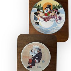 Schmidt & Knowles  Selling As Set : 1Disney & 1Santa Plates 