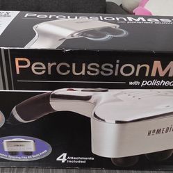Homedics Percussion Massager Heat Handheld W/Polished Aluminum Cover PA - MET1