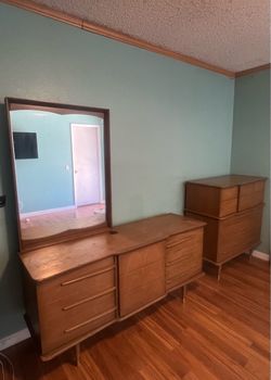 Mid-Century Modern Dresser Set with Mirror