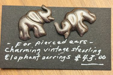 Sterling Silver Elephant Earrings