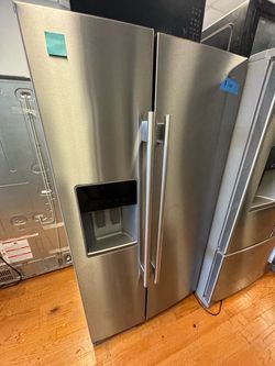 Stainless Steel Side-by-Side Refrigerator with Ice Dispenser