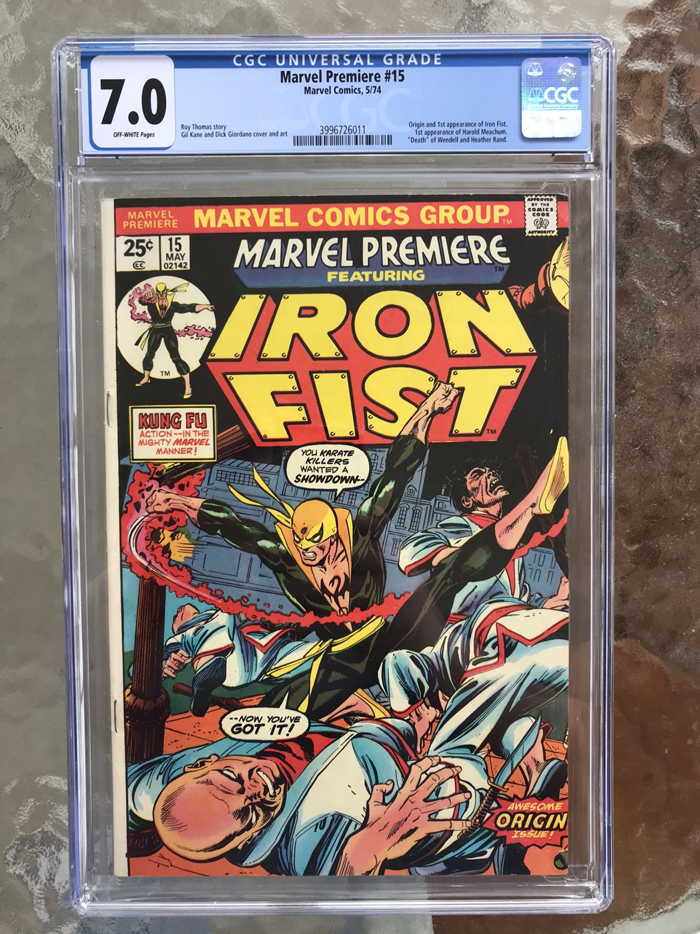 Marvel Premiere #15 (1974) CGC 7.0 — 1st & Origin of Iron Fist (Danny Rand)