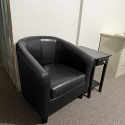 Dining Table Set + Black Chair And Side Table