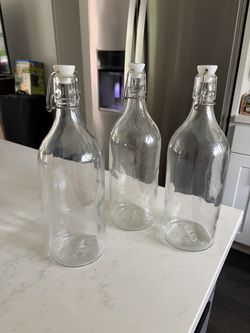 3 glass mimosa mixer bottles