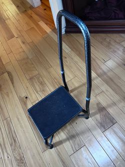 Old School Heavy Duty Step Stool with Handrail
